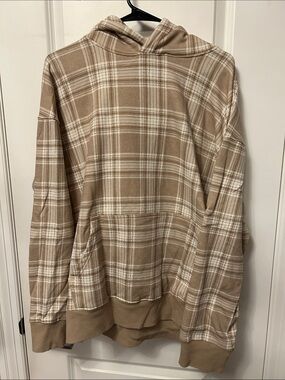 Ardene Men’s Cream and White Patterned Hoodie Size Large